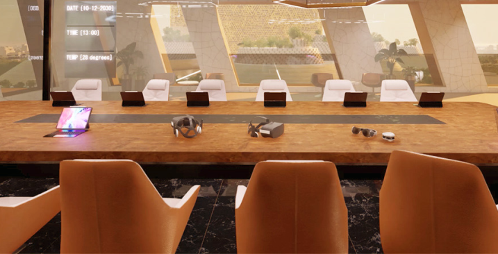 A table in a management room in New Murabba