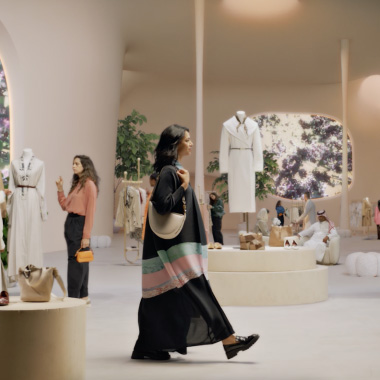 منطقة تسوق ذات ديكورات حديثة.